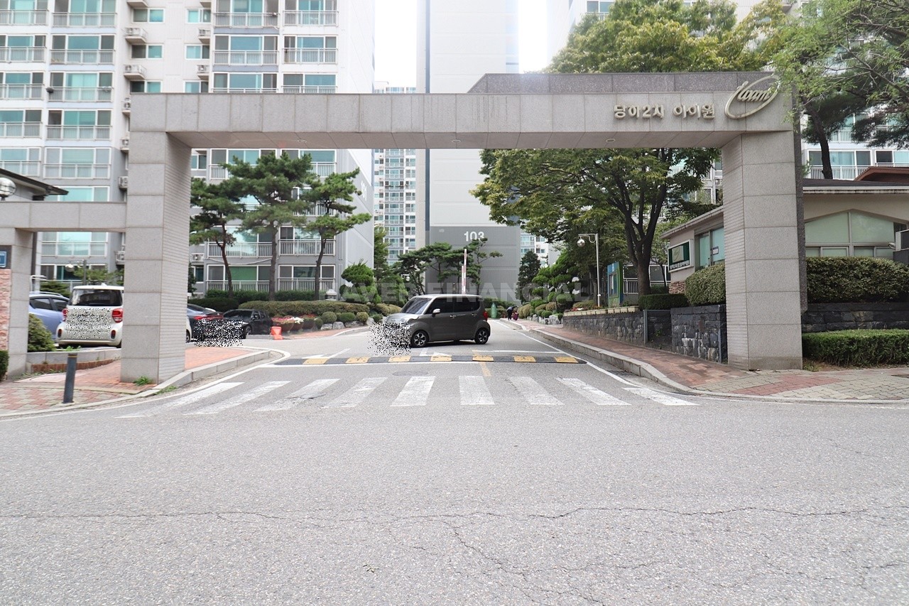 Building entrance with signage