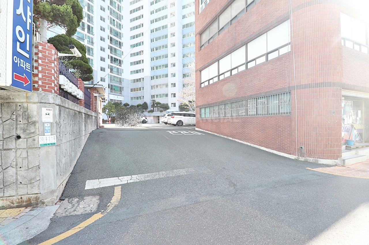Building entrance with signage