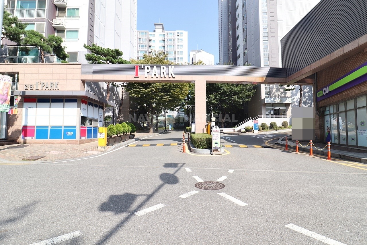 Building entrance with signage
