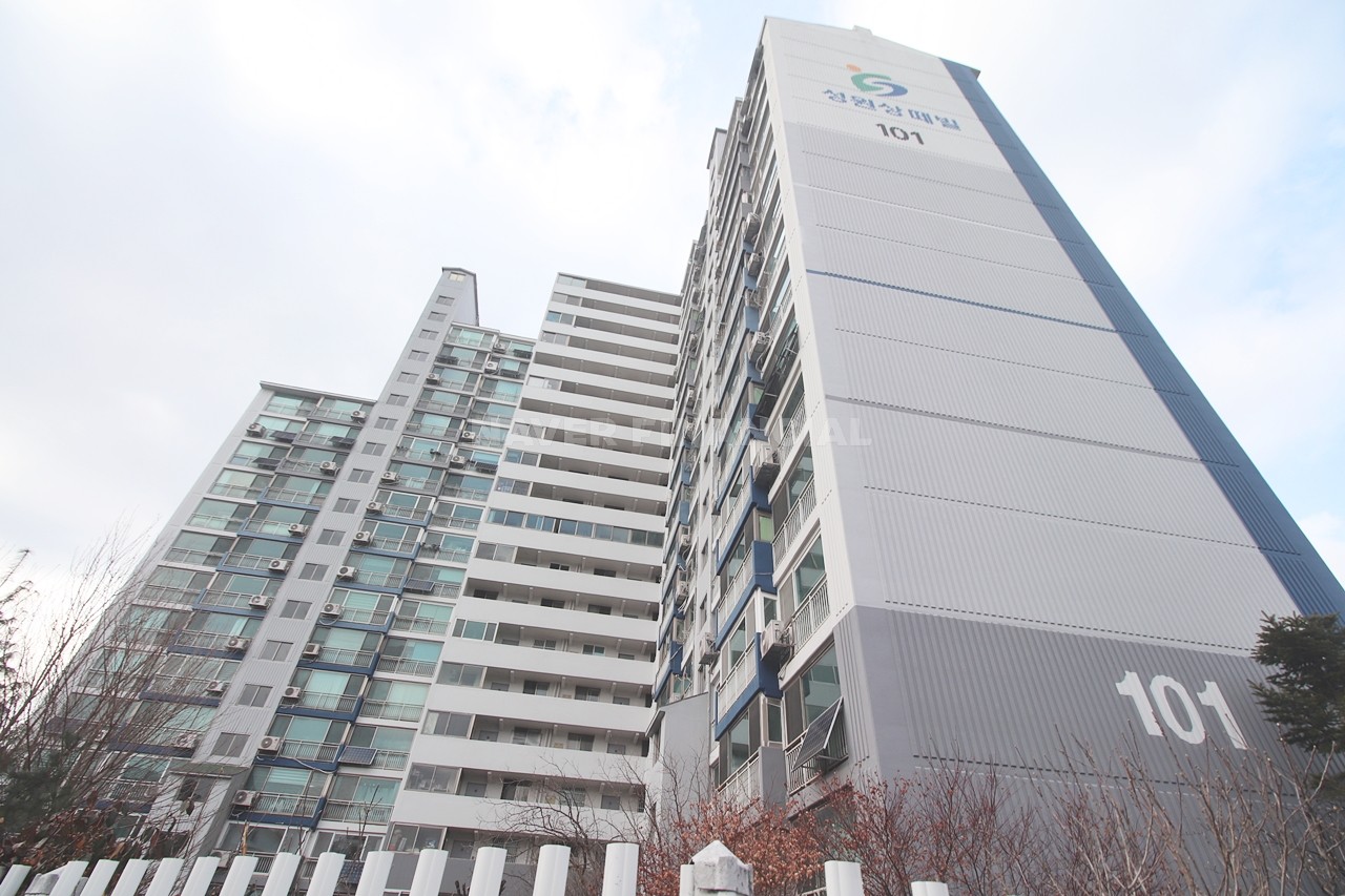 Building entrance with signage