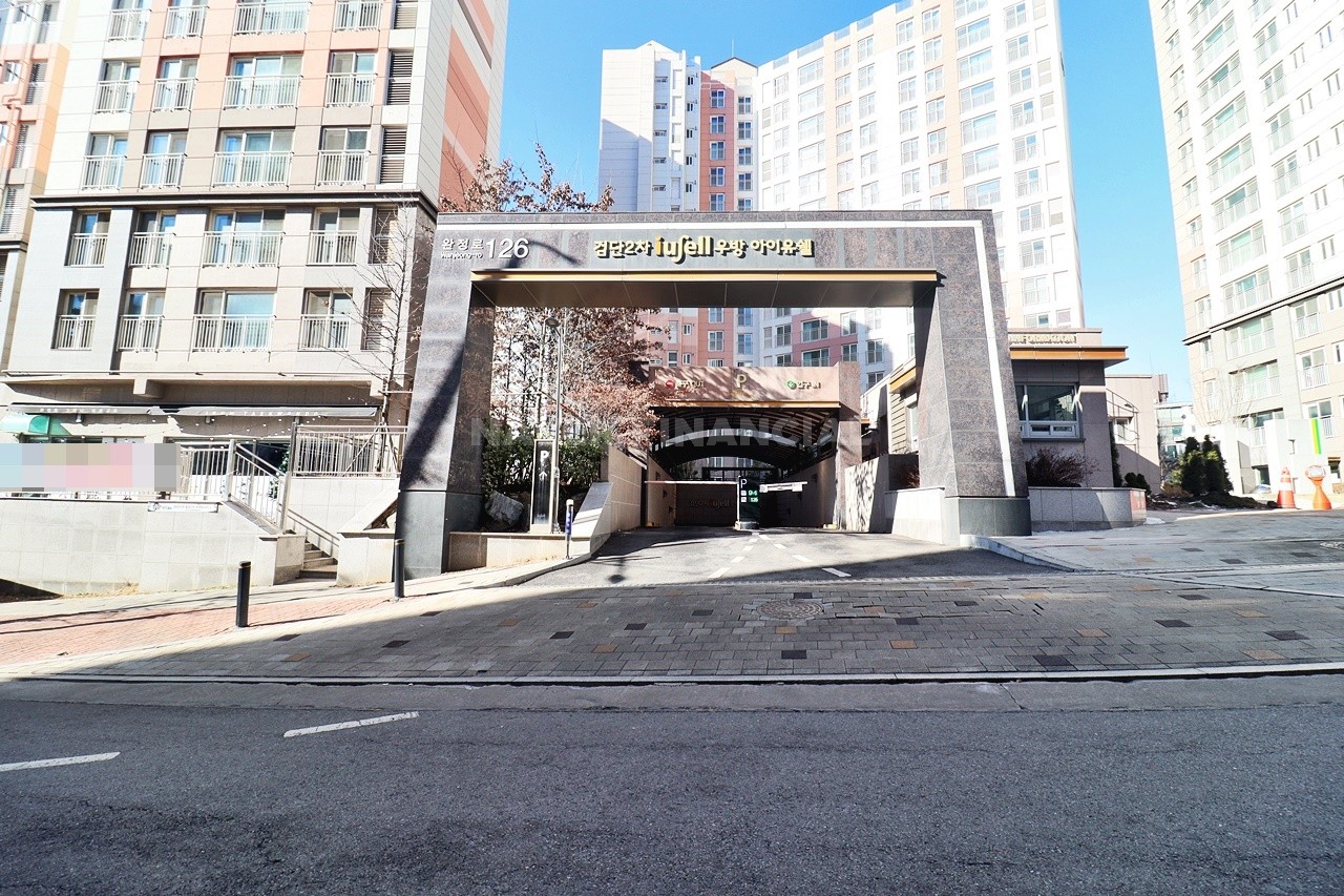 Building entrance with signage
