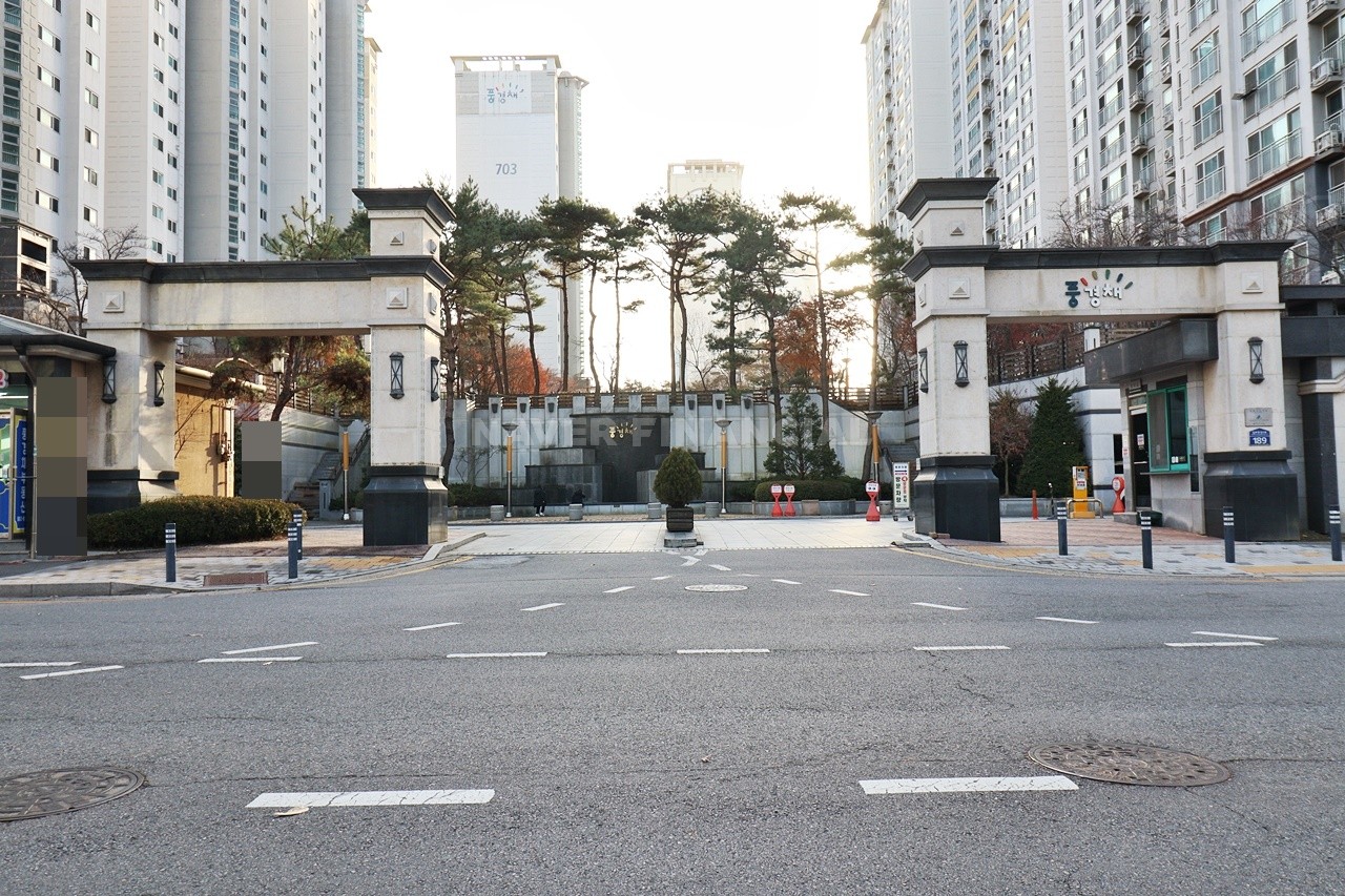 Building entrance with signage