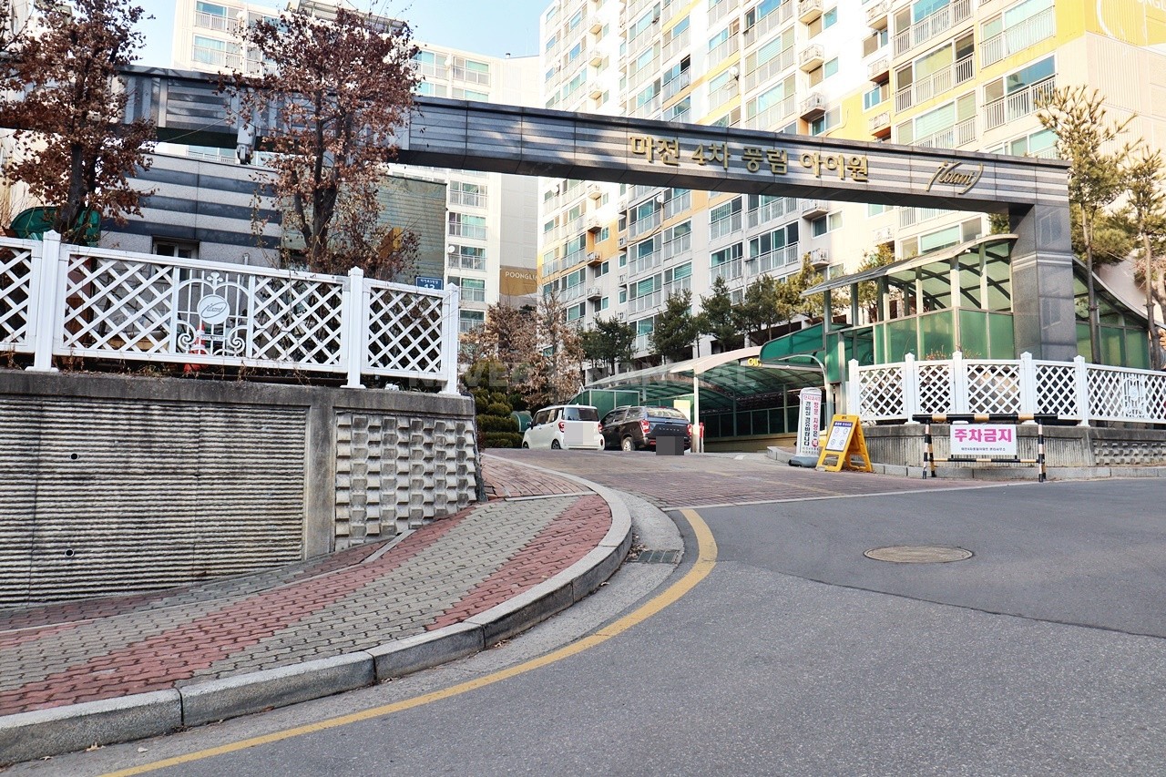 Building entrance with signage