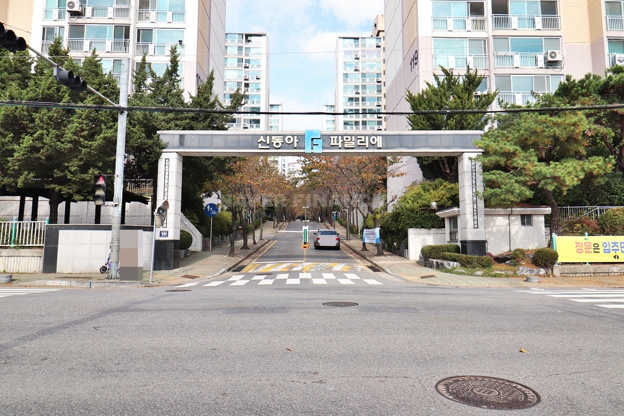 Building entrance with signage