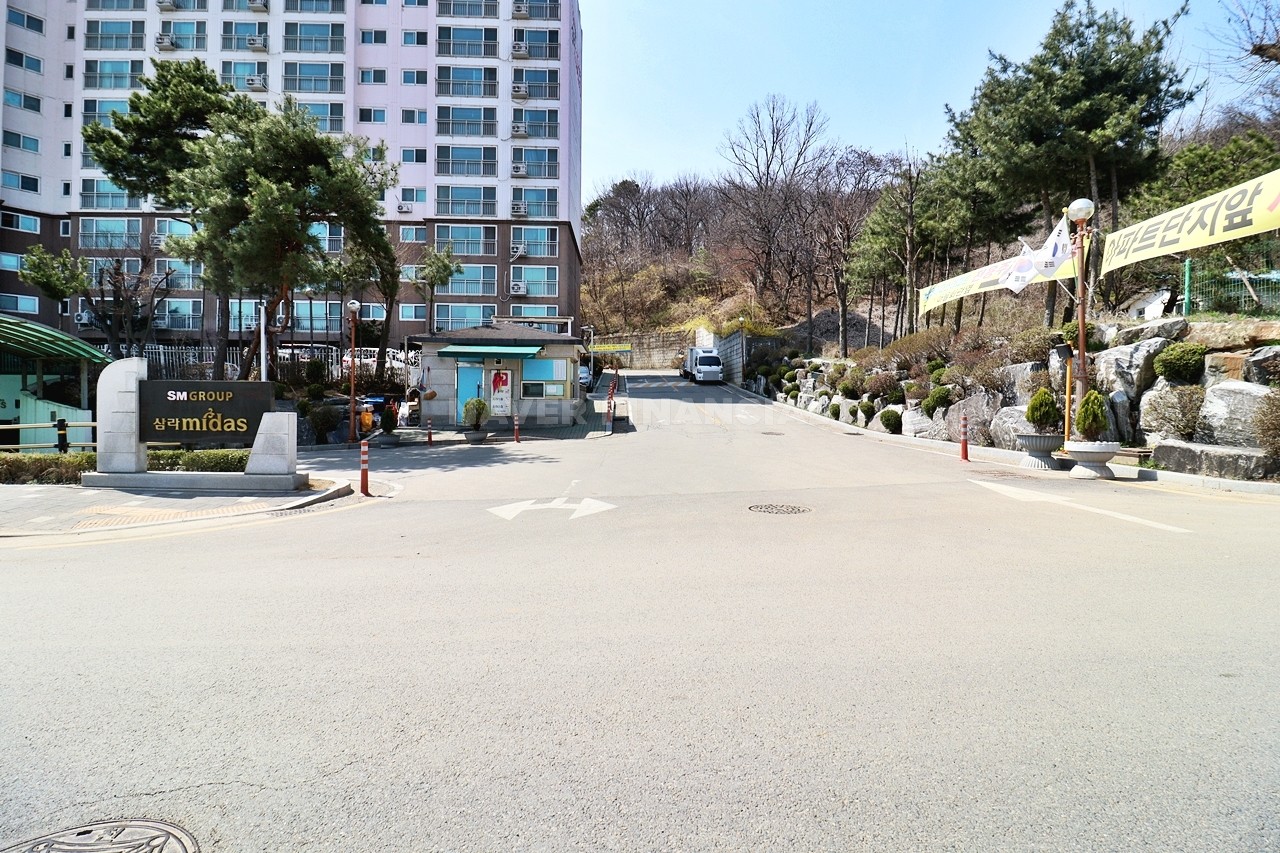 Building entrance with signage