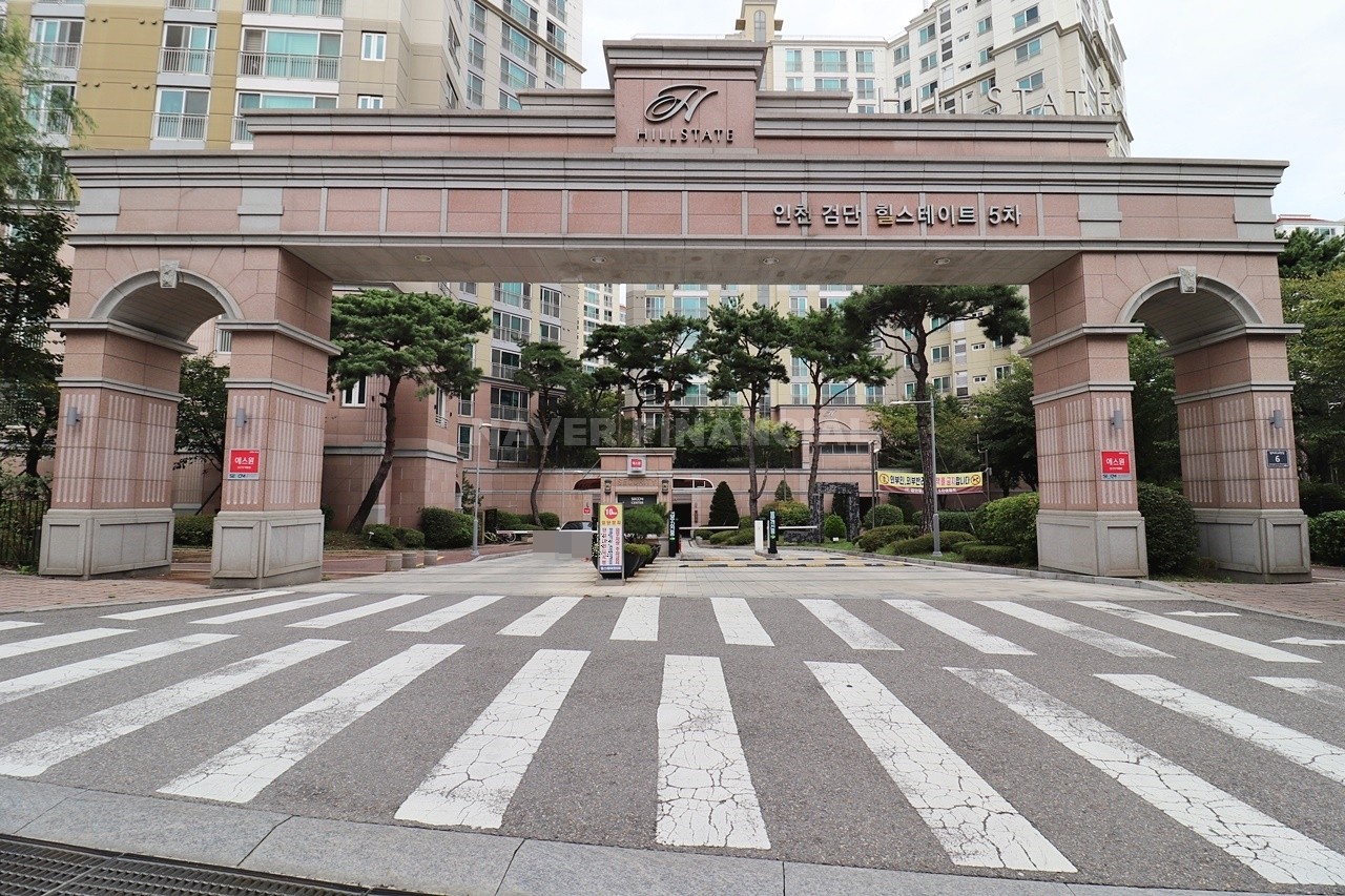 Building entrance with signage