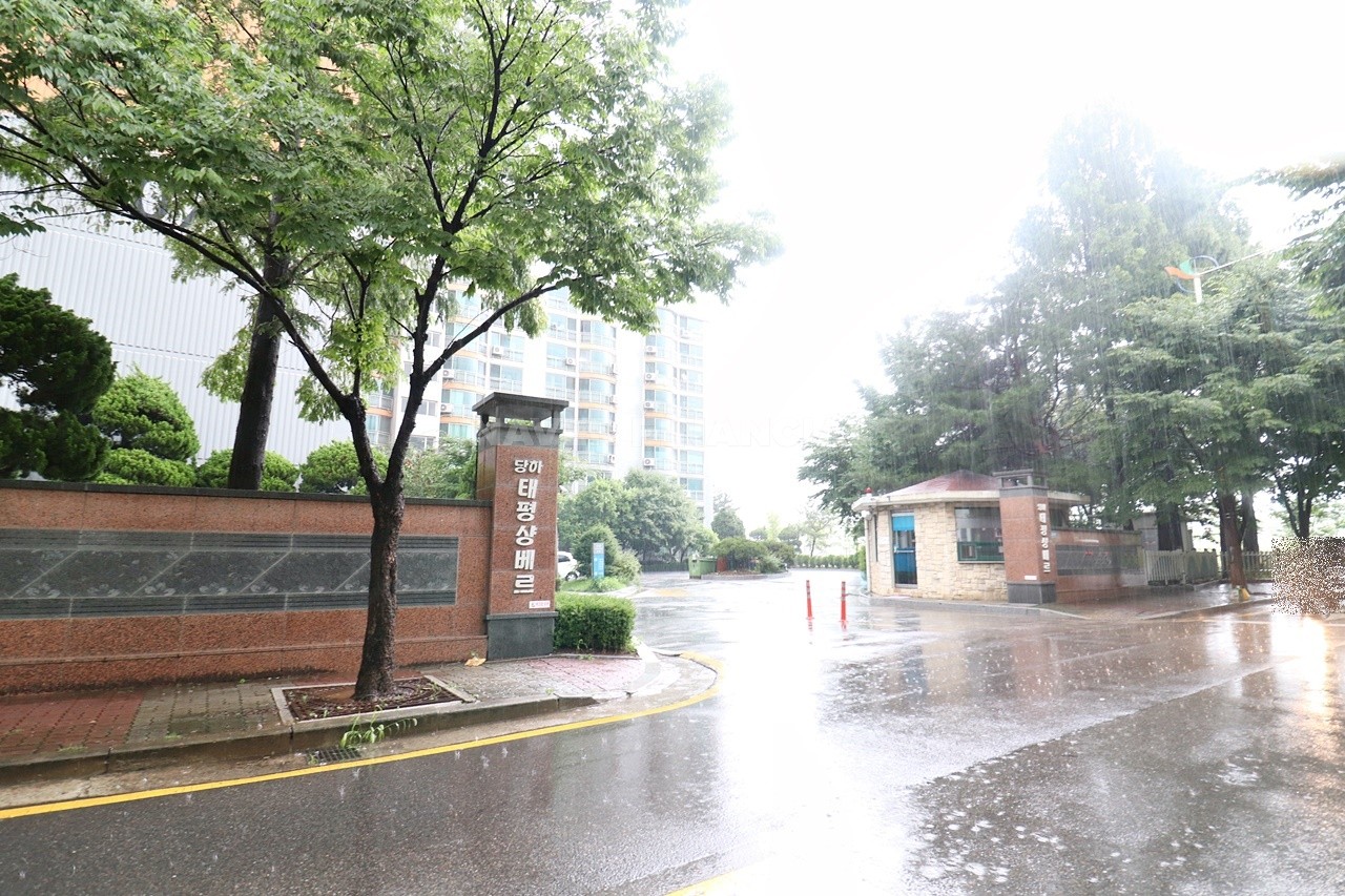 Building entrance with signage