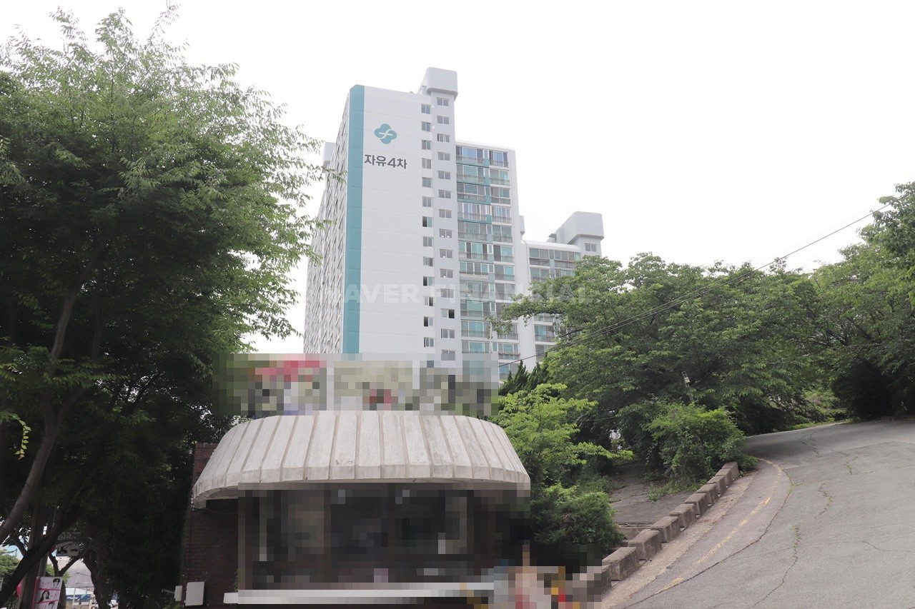 Building entrance with signage