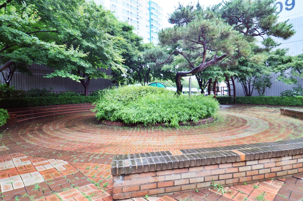 Building entrance with signage