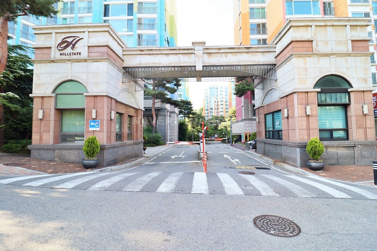 Building entrance with signage
