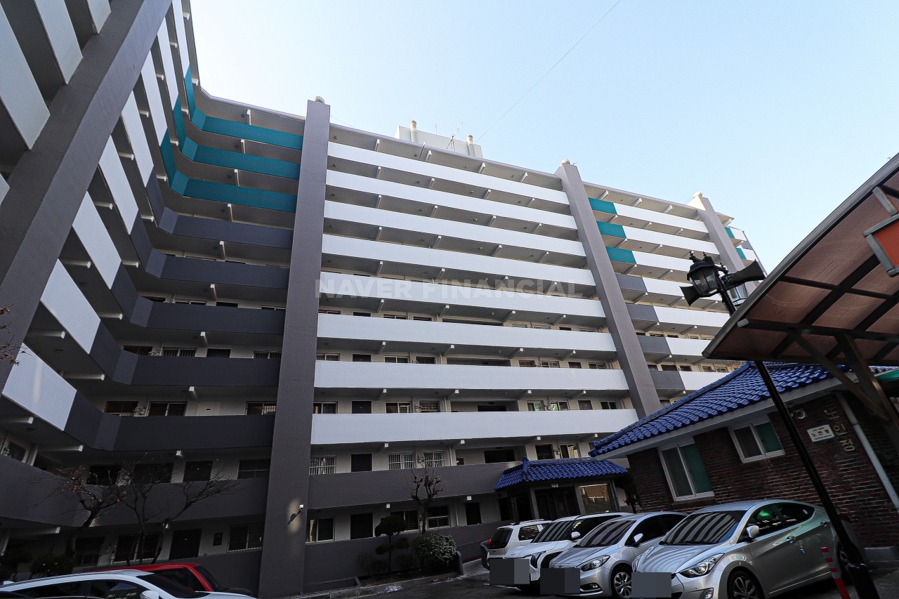 Building entrance with signage