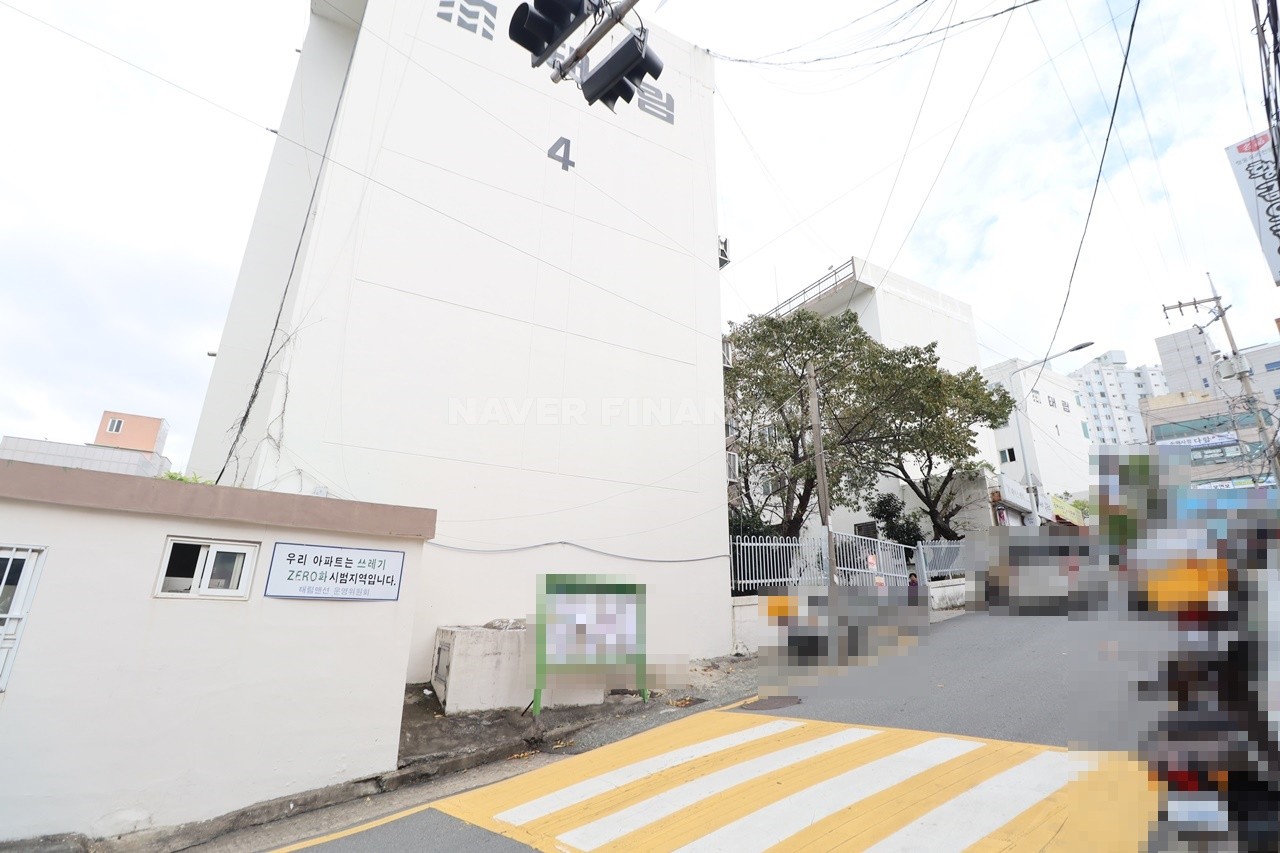 Building entrance with signage