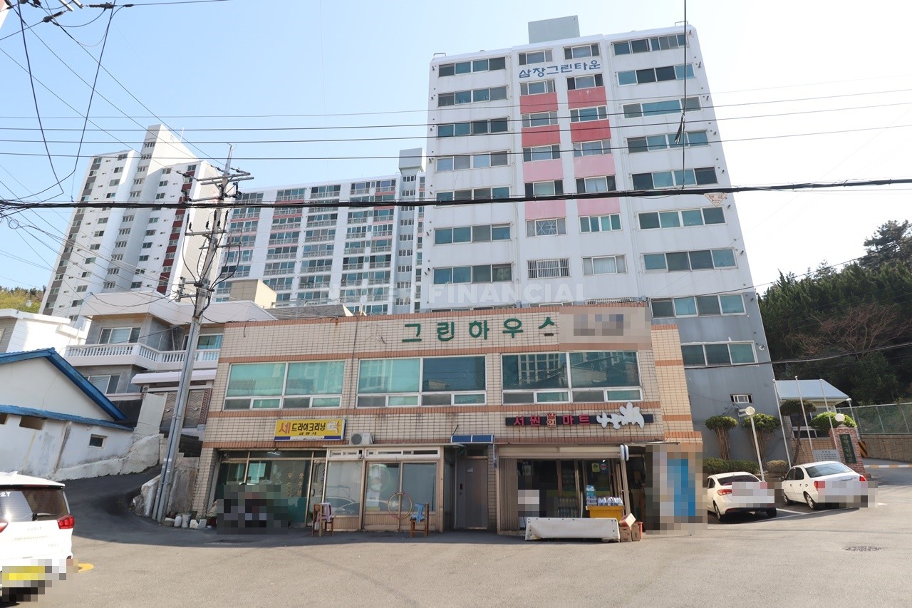 Building entrance with signage