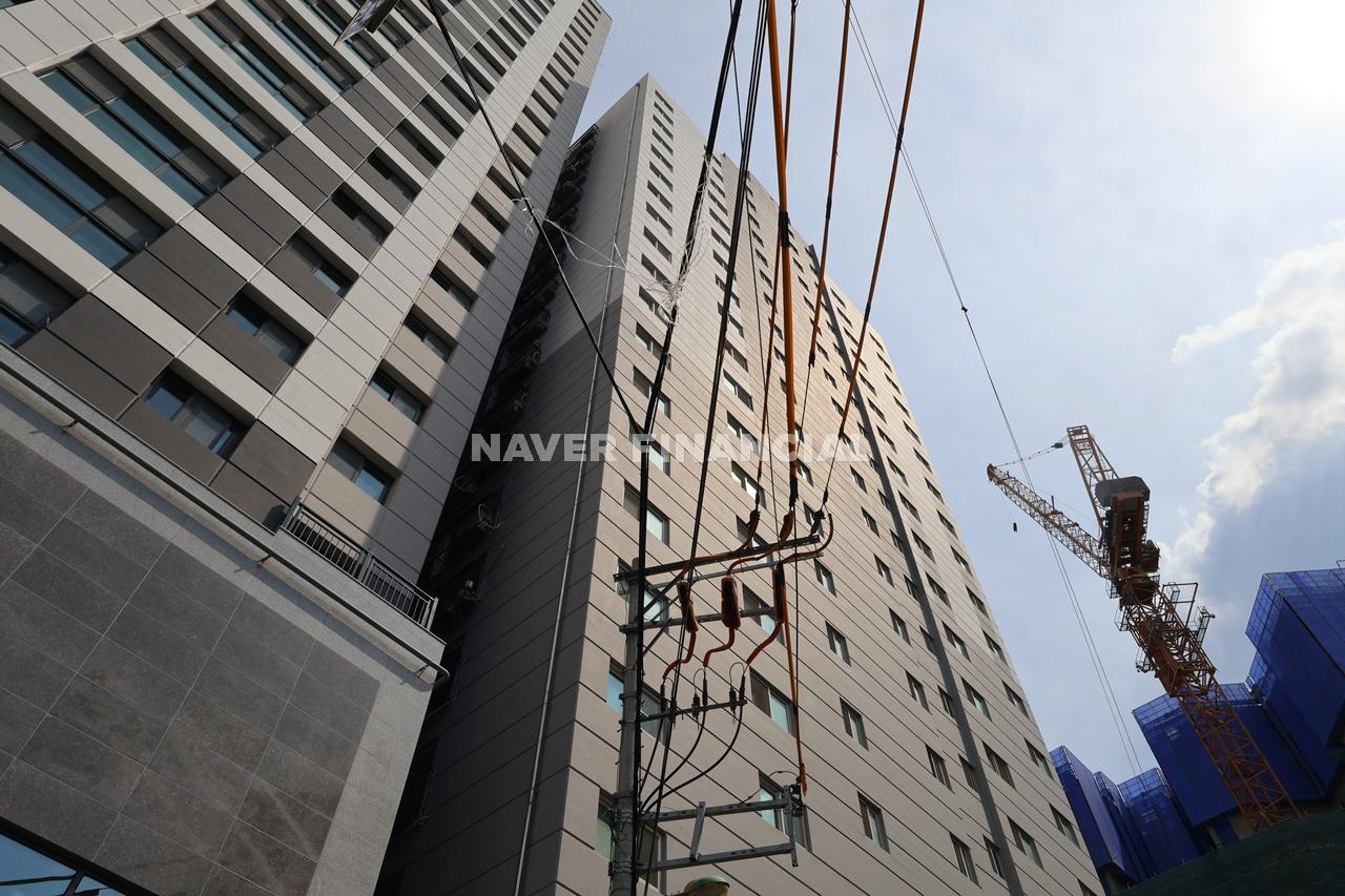 Building entrance with signage
