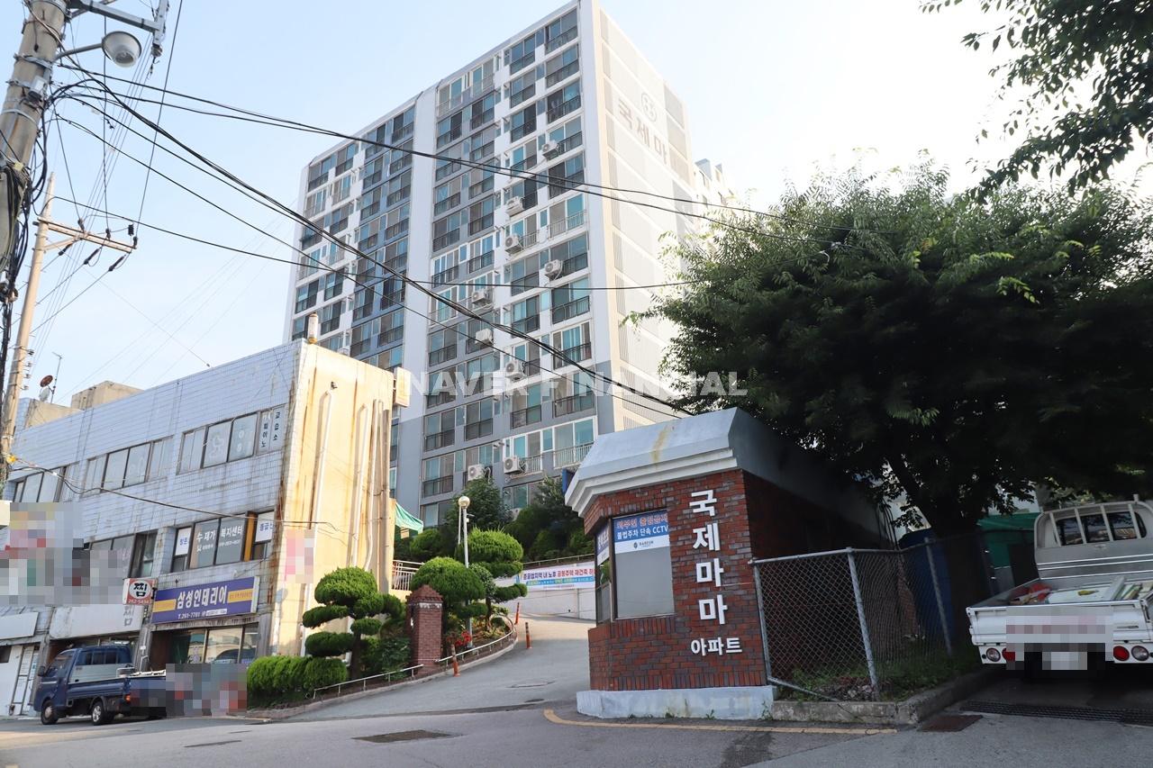 Building entrance with signage