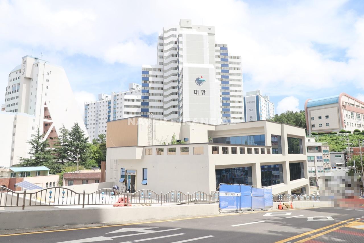 Building entrance with signage