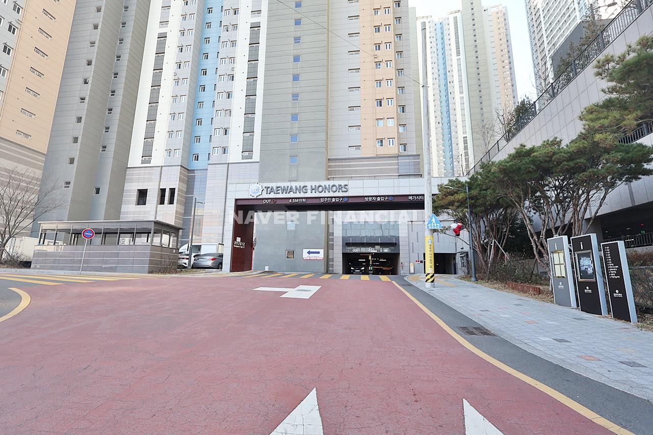 Building entrance with signage