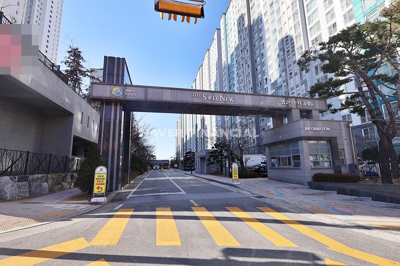 Building entrance with signage