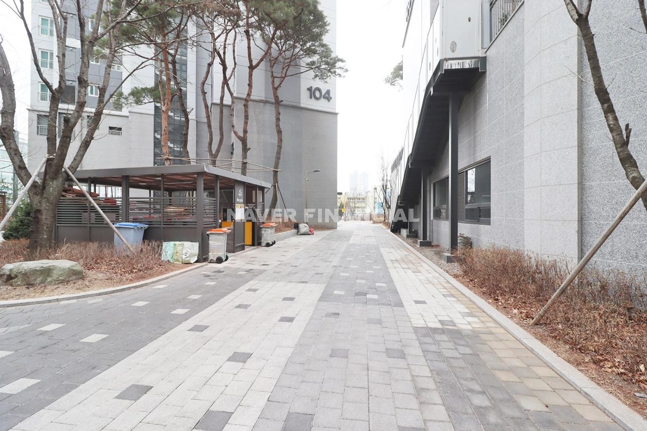 Building entrance with signage