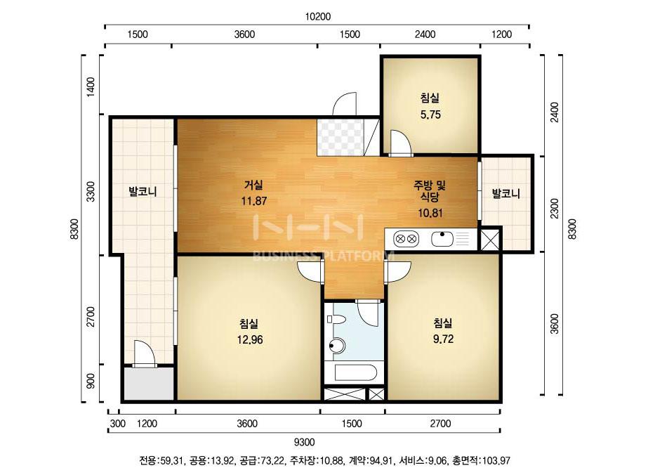 경기도 성남시 분당구 서현동 효자촌대명 아파트 71A㎡ 20평형대
