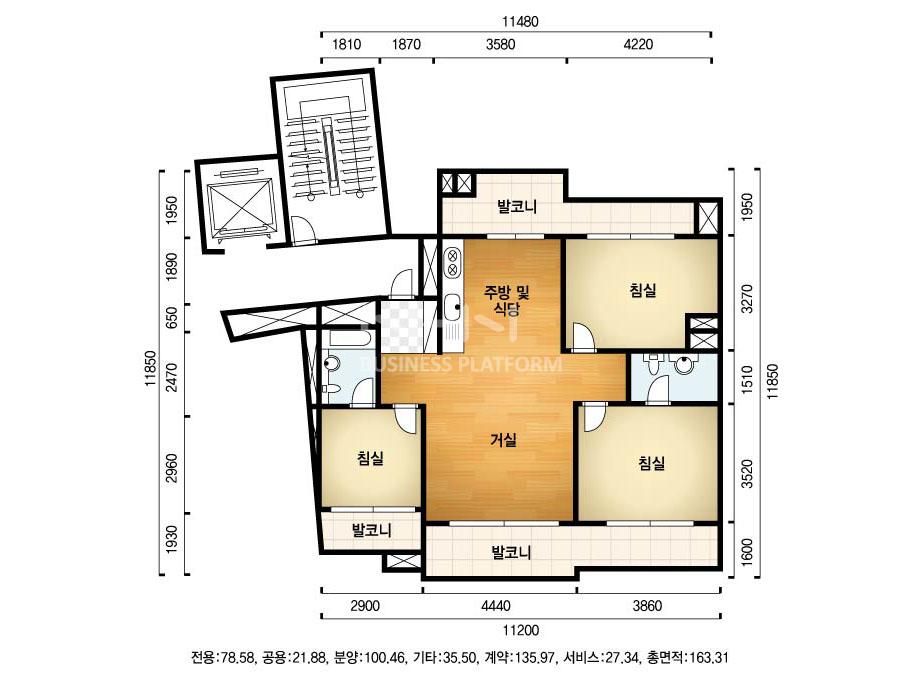 대구시 달서구 용산동 용산롯데캐슬그랜드 아파트 104A㎡ 30평형대