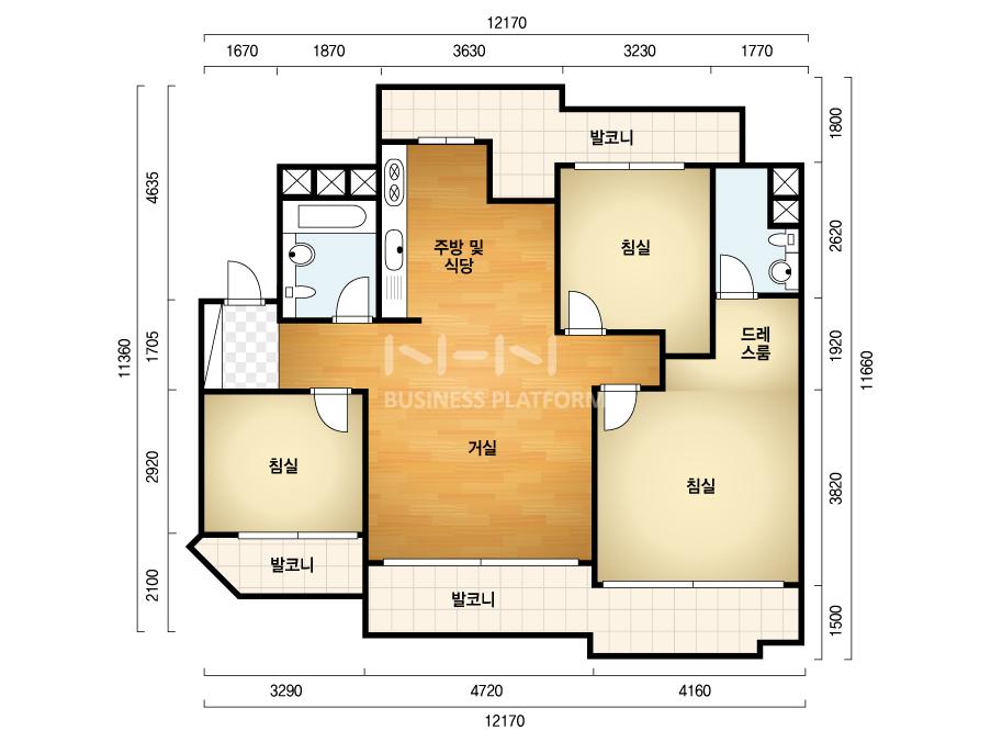 부산시 사하구 당리동 부영벽산블루밍 아파트 112C-1㎡ 30평형대