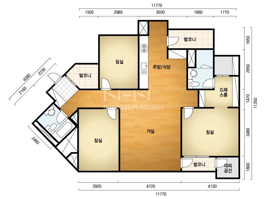 부산시 사하구 당리동 당리푸르지오 아파트 107D㎡ 30평형대