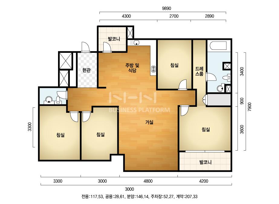 경기도 용인시 수지구 동천동 한빛마을래미안이스트팰리스1단지 아파트 146B㎡ 40평형대