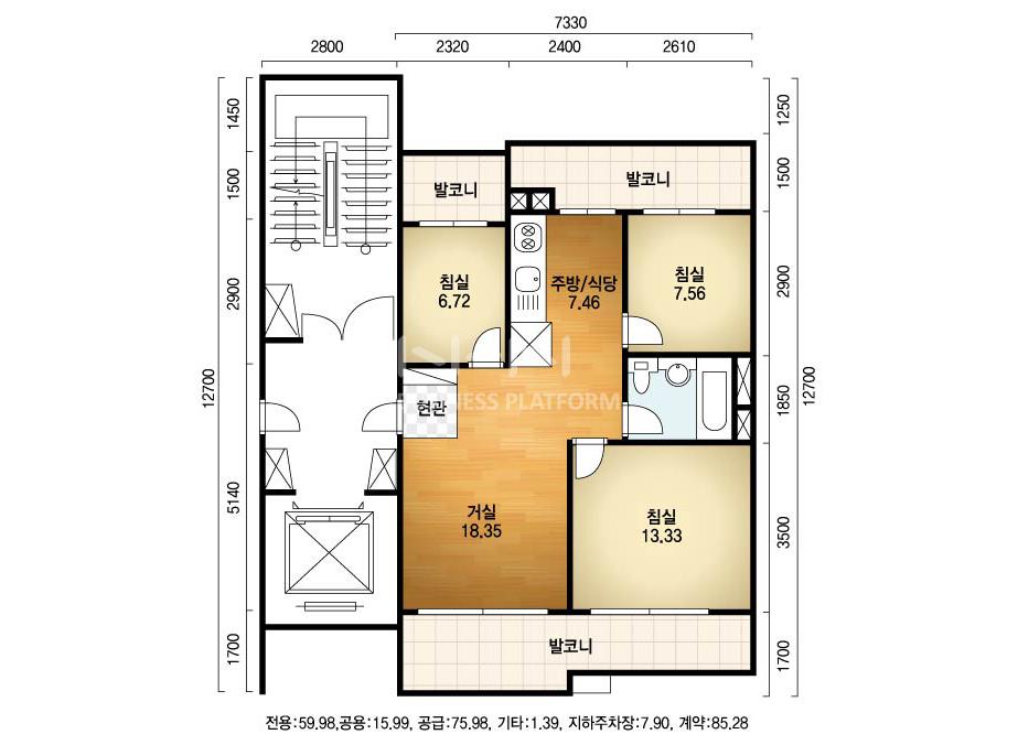 경상남도 양산시 평산동 양산삼성명가타운 아파트 75㎡ 20평형대