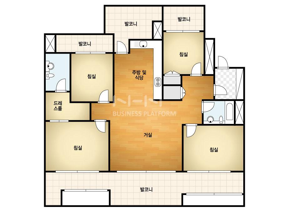 울산시 중구 남외동 남외푸르지오 아파트 136㎡ 40평형대