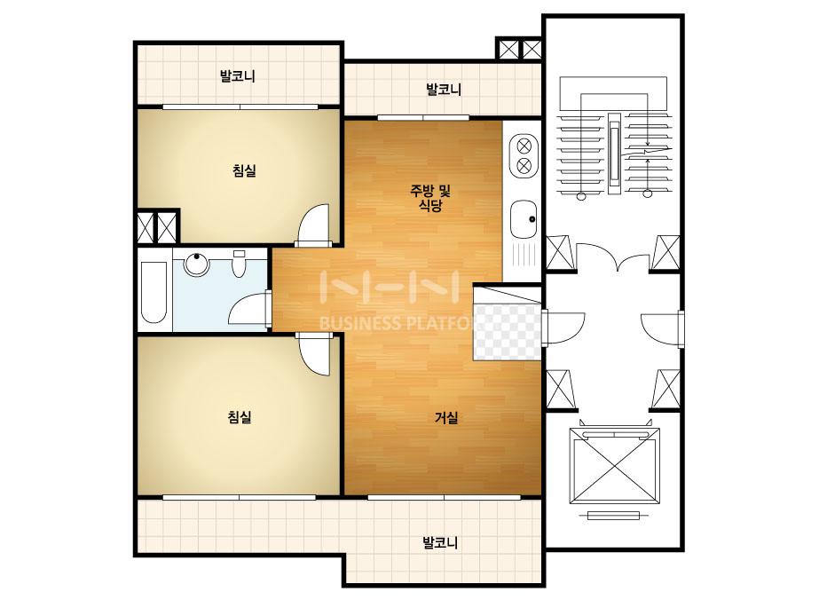 부산시 사상구 주례동 주례한일유앤아이 아파트 74B㎡ 20평형대