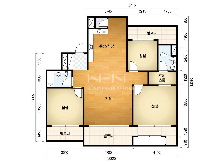충청남도 당진시 신평면 당진신평코아루 아파트 114C㎡ 30평형대