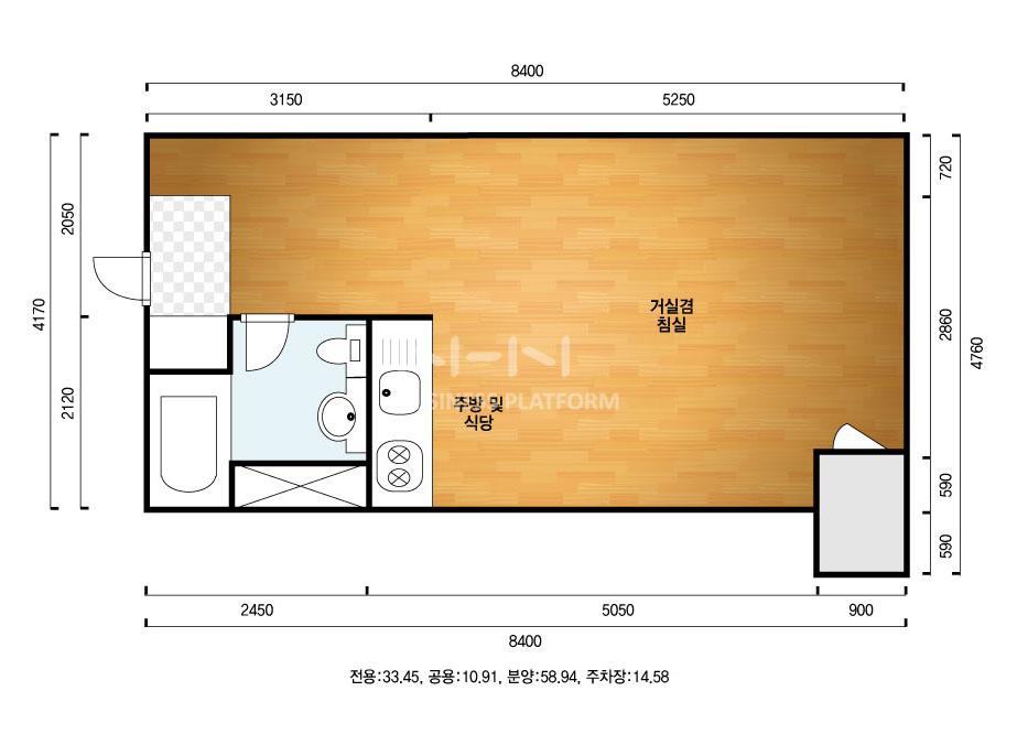 서울시 강남구 역삼동 성우스타우스 오피스텔 58A㎡ 10평형대