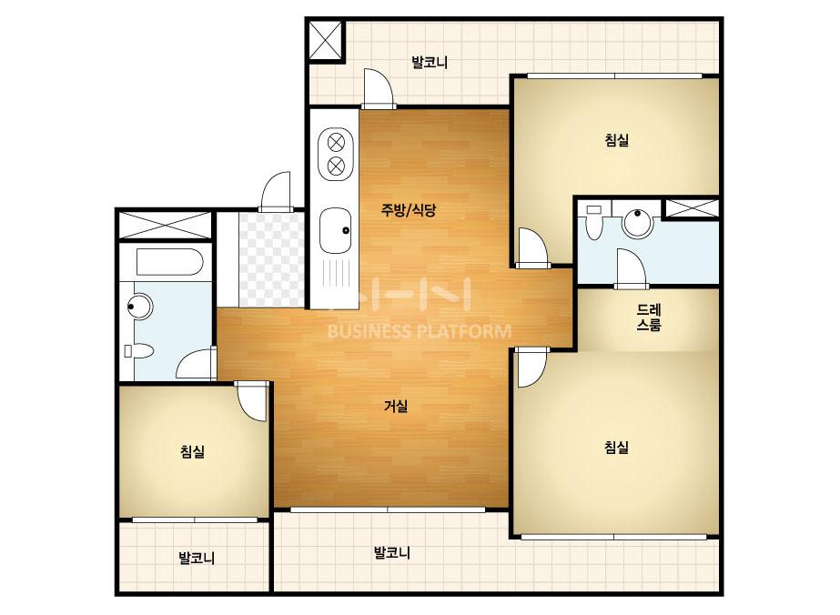 경상남도 통영시 용남면 미진이지비아 아파트 97A㎡ 20평형대