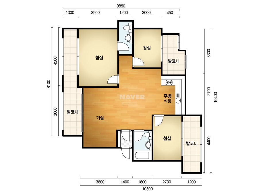 경상북도 경주시 안강읍 안강우방타운 아파트 77㎡ 20평형대